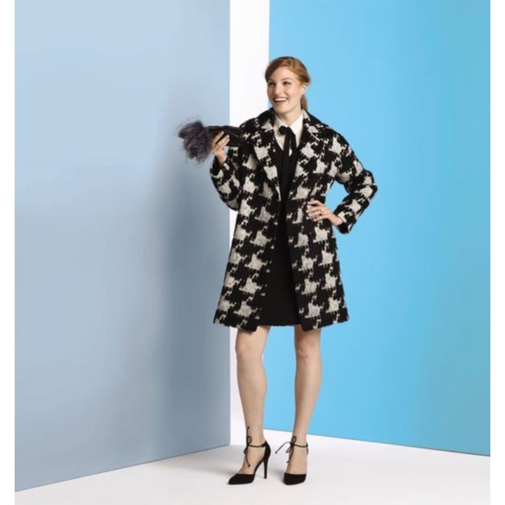 Trina Turk hounds tooth wool coat size 4